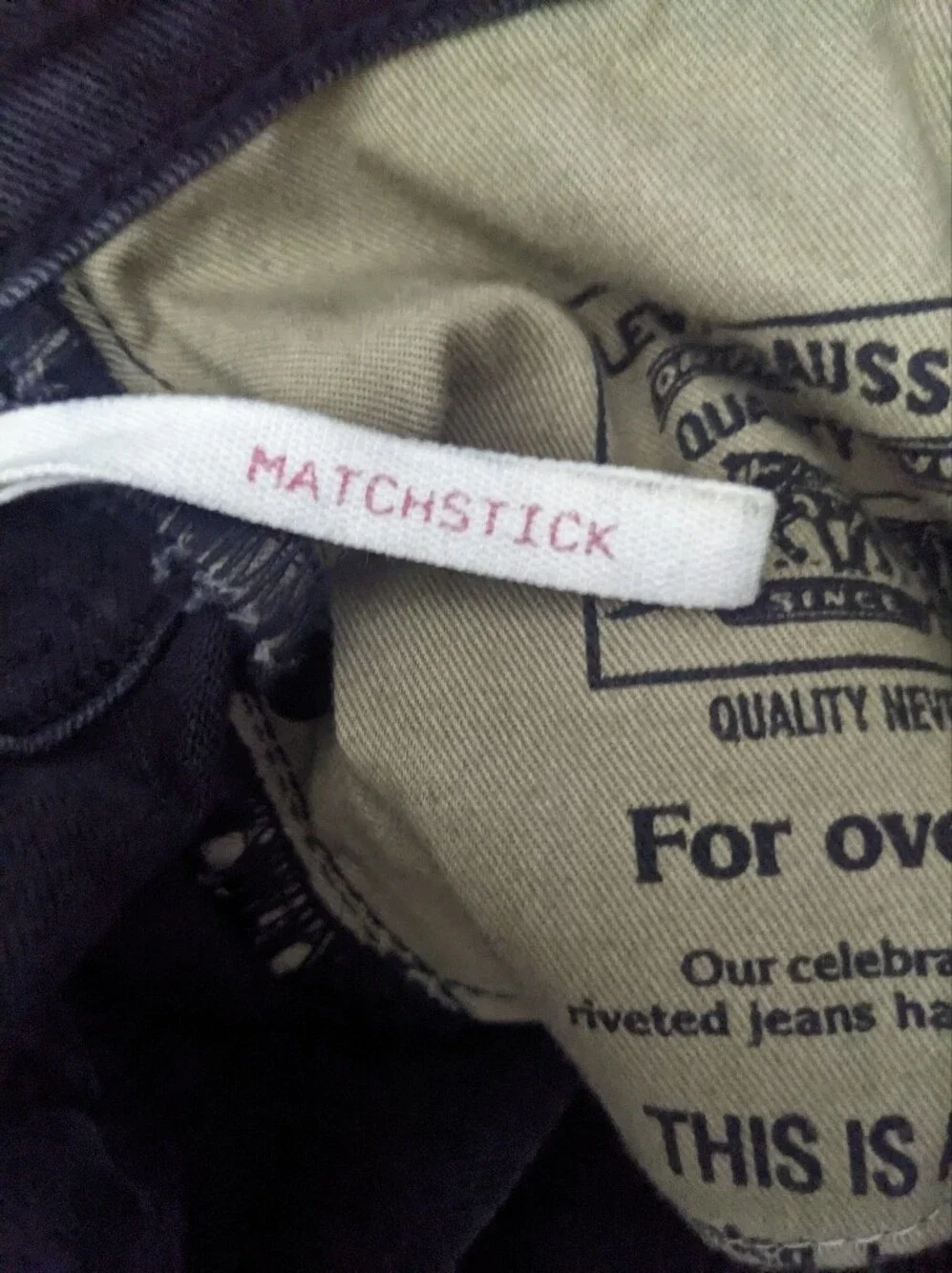 Vintage Levi's Matchstick Skinny Jeans Black 32x32